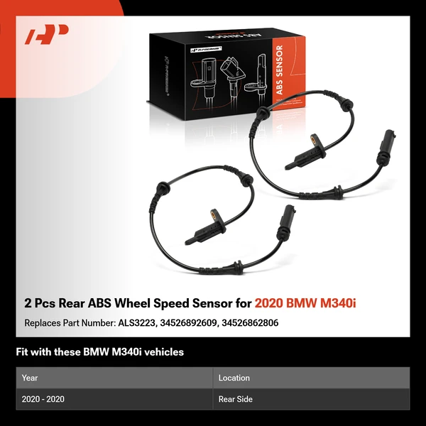 2 Pcs Rear ABS Wheel Speed Sensor for 2020 BMW M340i