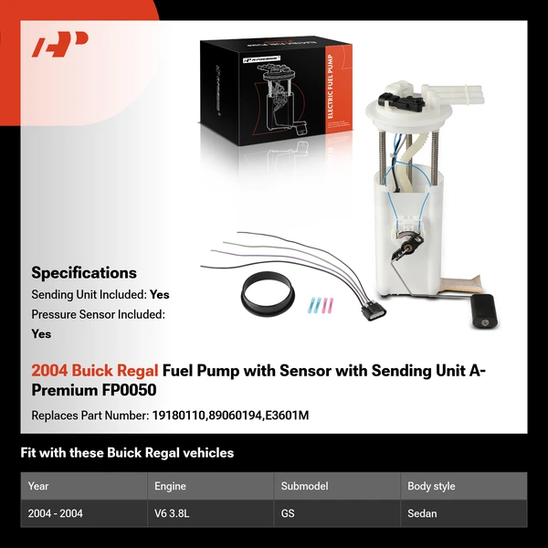 2004 Buick Regal Fuel Pump with Sensor with Sending Unit A-Premium FP0050
