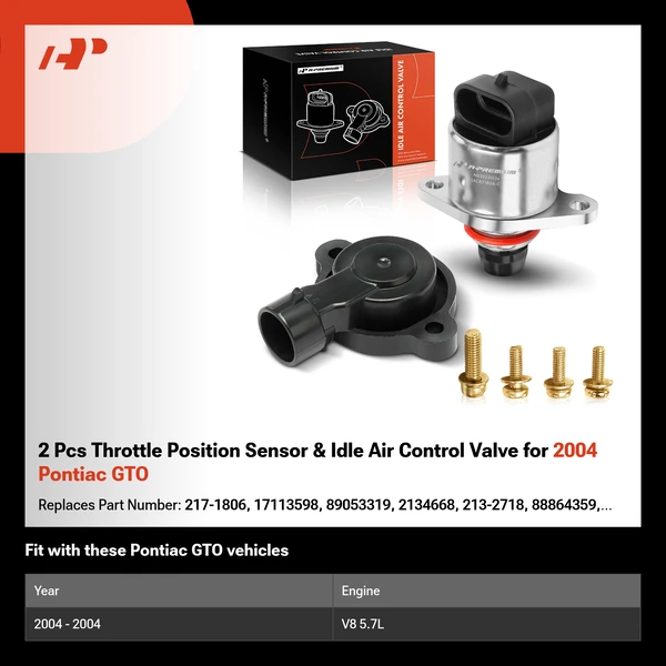 2 Pcs Throttle Position Sensor & Idle Air Control Valve for 2004 Pontiac GTO