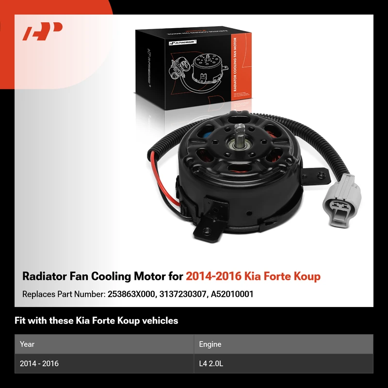 Radiator Fan Cooling Motor for 2014-2016 Kia Forte Koup