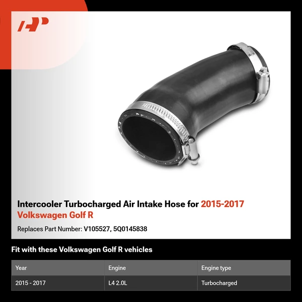 Intercooler Turbocharged Air Intake Hose for 2015-2017 Volkswagen Golf R