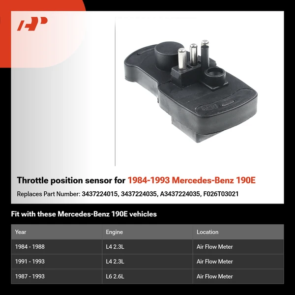 Throttle position sensor for 1984-1993 Mercedes-Benz 190E