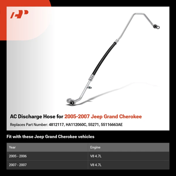 AC Discharge Hose for 2005-2007 Jeep Grand Cherokee
