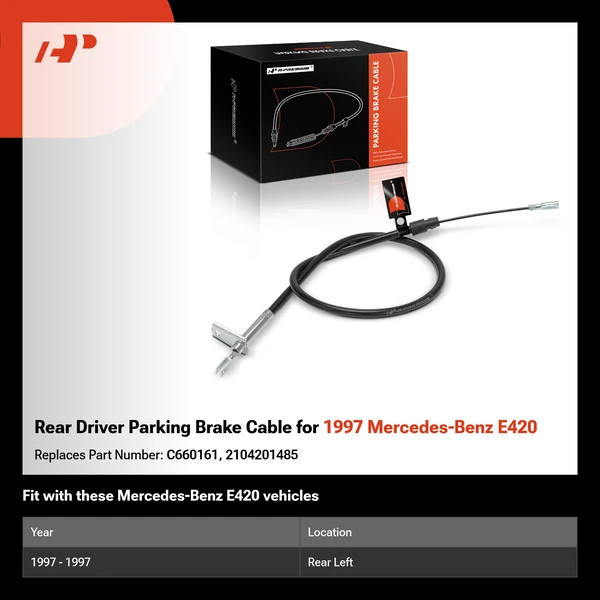 Rear Driver Parking Brake Cable for 1997 Mercedes-Benz E420