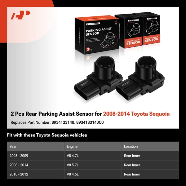 2 Pcs Rear Parking Assist Sensor for 2008-2014 Toyota Sequoia