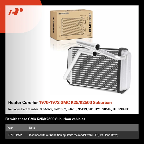 Heater Core for 1970-1972 GMC K25/K2500 Suburban