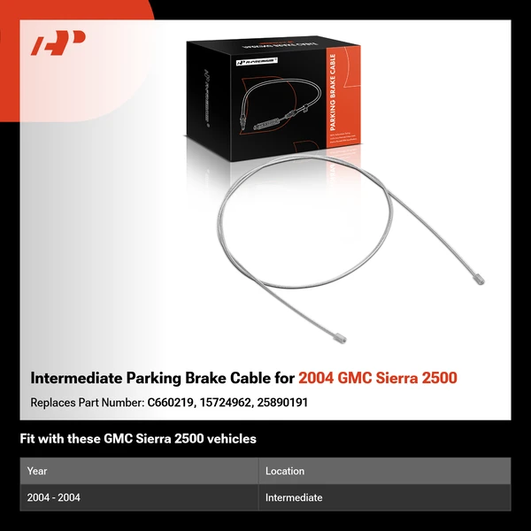 Intermediate Parking Brake Cable for 2004 GMC Sierra 2500