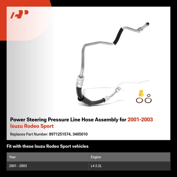 Power Steering Pressure Line Hose Assembly for 2001-2003 Isuzu Rodeo Sport