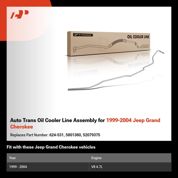 Auto Trans Oil Cooler Line Assembly for 1999-2004 Jeep Grand Cherokee