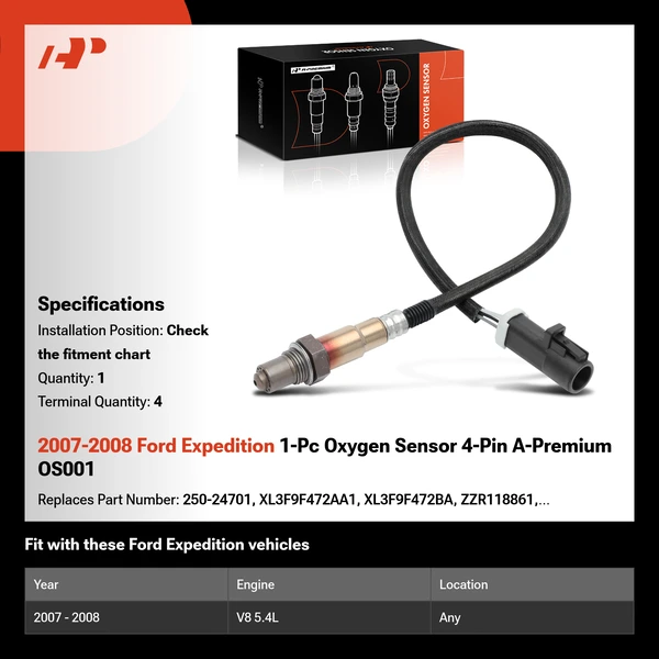 2007-2008 Ford Expedition 1-Pc Oxygen Sensor 4-Pin A-Premium OS001