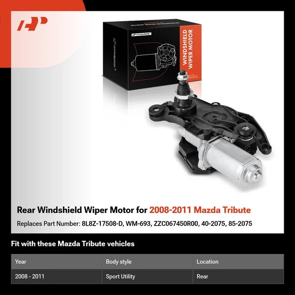 Rear Windshield Wiper Motor for 2008-2011 Mazda Tribute