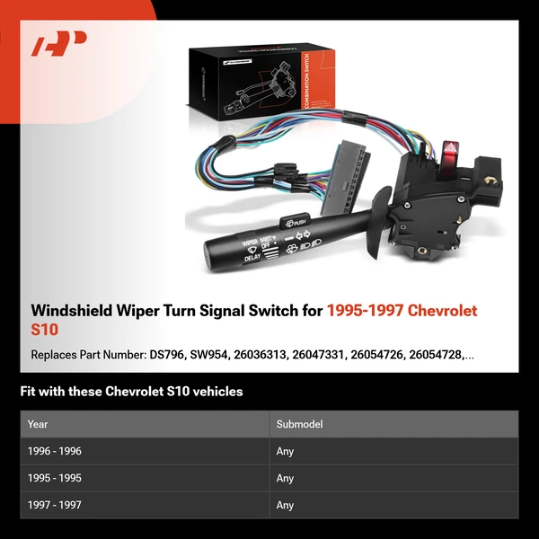 Windshield Wiper Turn Signal Switch for 1995-1997 Chevrolet S10