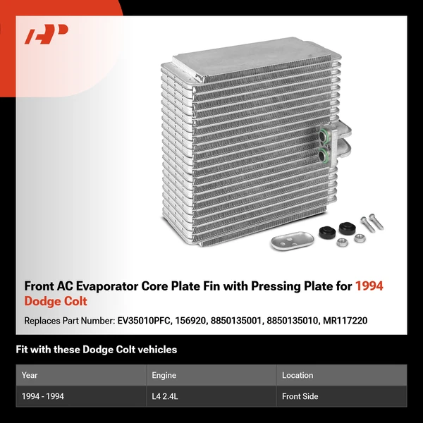 Front AC Evaporator Core Plate Fin with Pressing Plate for 1994 Dodge Colt