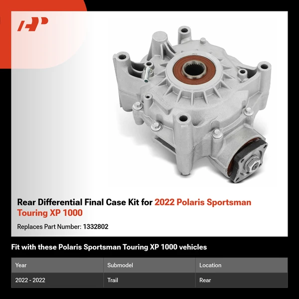 Rear Differential Final Case Kit for 2022 Polaris Sportsman Touring XP 1000