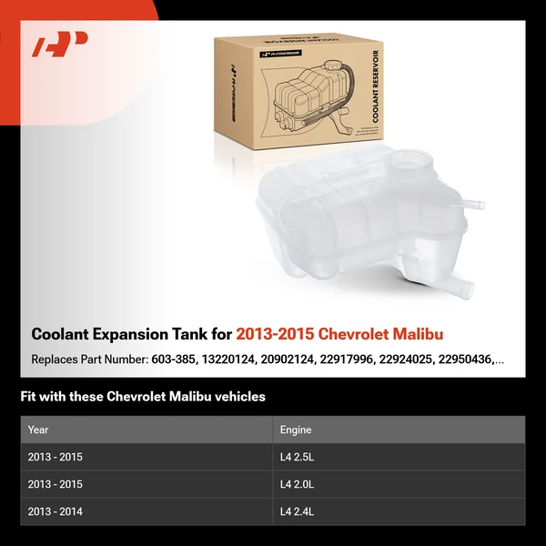 Coolant Expansion Tank for 2013-2015 Chevrolet Malibu