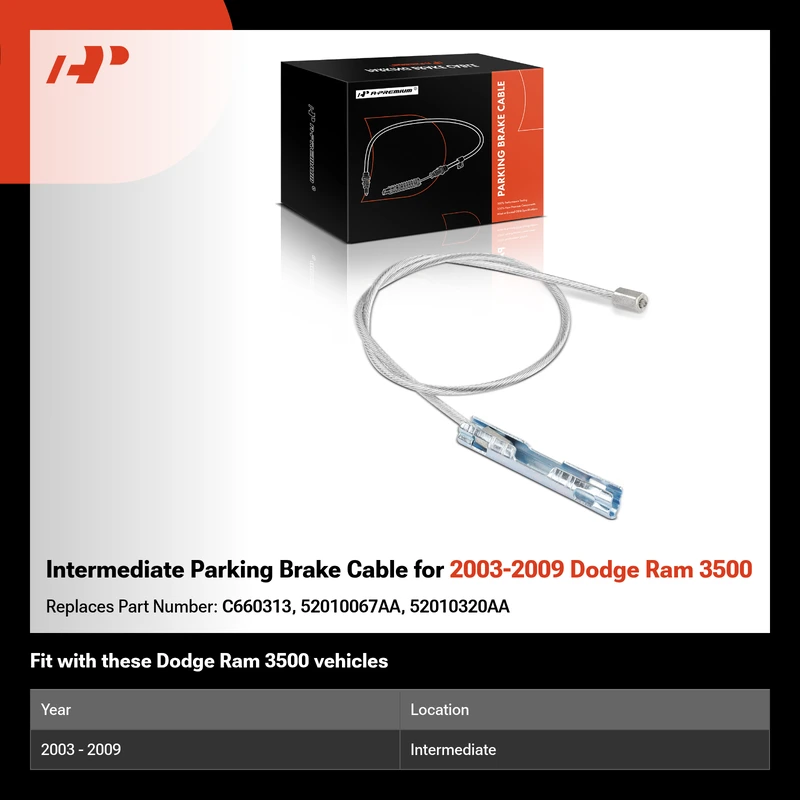 Intermediate Parking Brake Cable for 2003-2009 Dodge Ram 3500