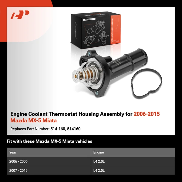 Engine Coolant Thermostat Housing Assembly for 2006-2015 Mazda MX-5 Miata