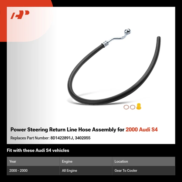 Power Steering Return Line Hose Assembly for 2000 Audi S4