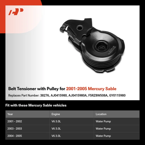 Belt Tensioner with Pulley for 2001-2005 Mercury Sable