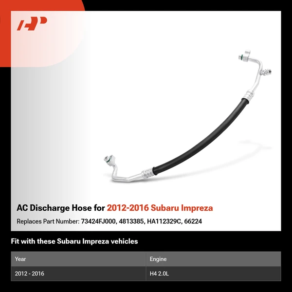 AC Discharge Hose for 2012-2016 Subaru Impreza