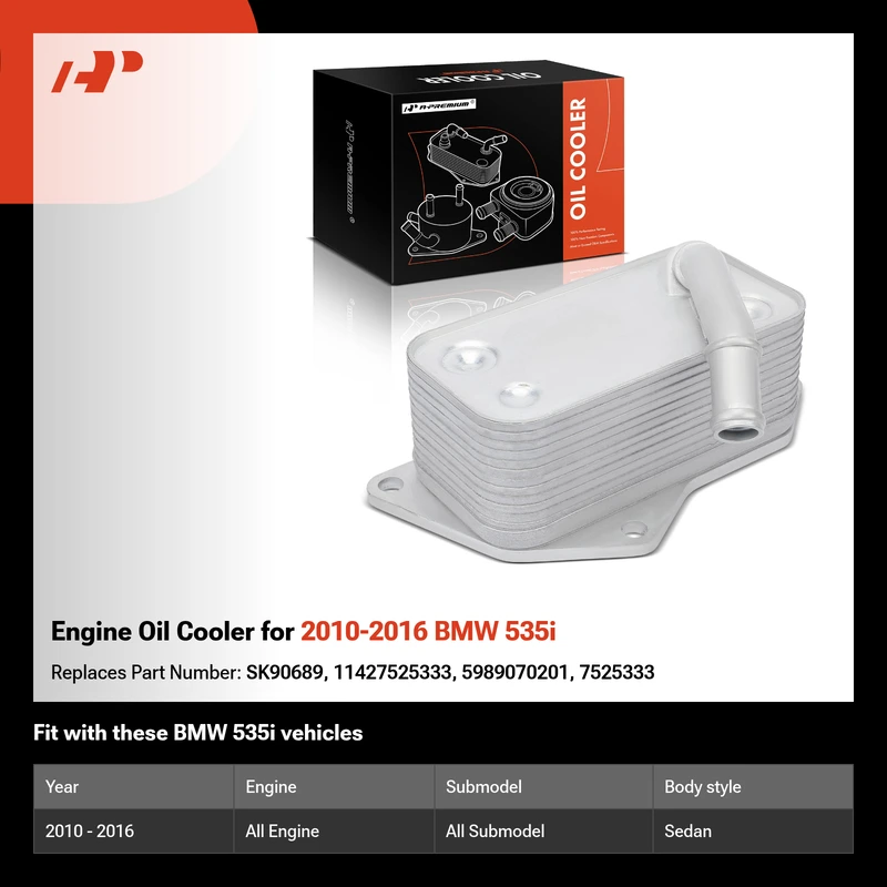 Engine Oil Cooler for 2010-2016 BMW 535i