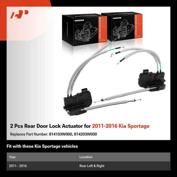 2 Pcs Rear Door Lock Actuator for 2011-2016 Kia Sportage