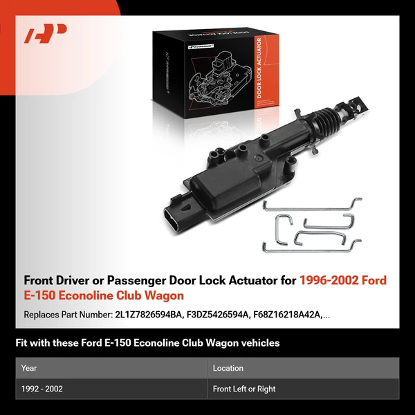 Front Driver or Passenger Door Lock Actuator for 1996-2002 Ford E-150 Econoline Club Wagon