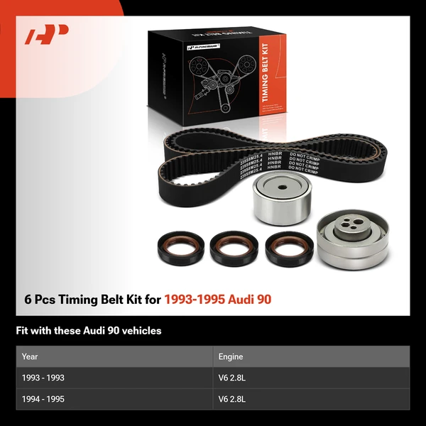 6 Pcs Timing Belt Kit for 1993-1995 Audi 90