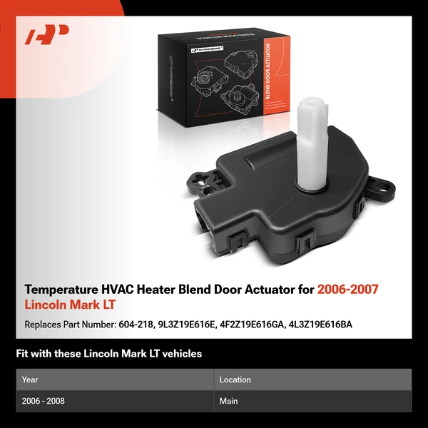 Temperature HVAC Heater Blend Door Actuator for 2006-2007 Lincoln Mark LT