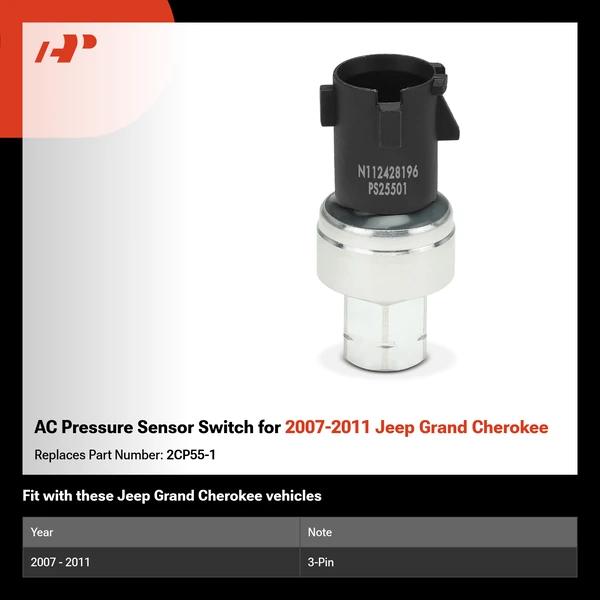 AC Pressure Sensor Switch for 2007-2011 Jeep Grand Cherokee