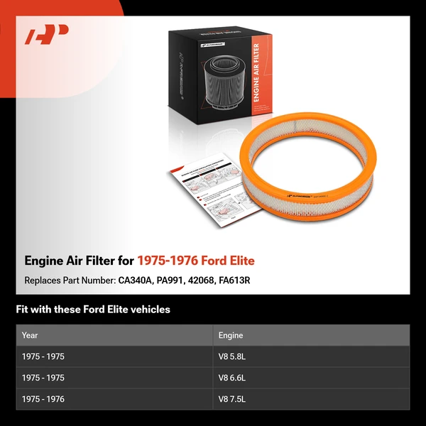 Engine Air Filter for 1975-1976 Ford Elite