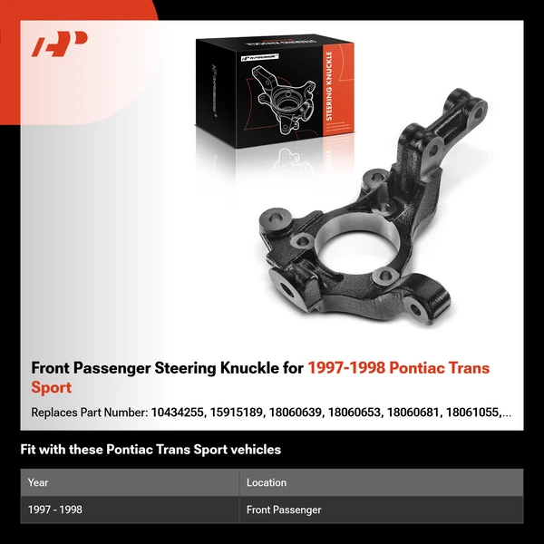 Front Passenger Steering Knuckle for 1997-1998 Pontiac Trans Sport