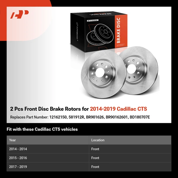 2 Pcs Front Disc Brake Rotors for 2014-2019 Cadillac CTS