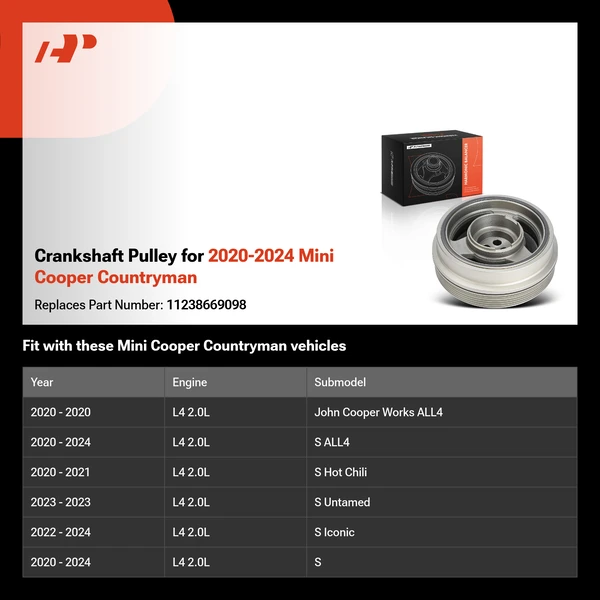Crankshaft Pulley for 2020-2024 Mini Cooper Countryman