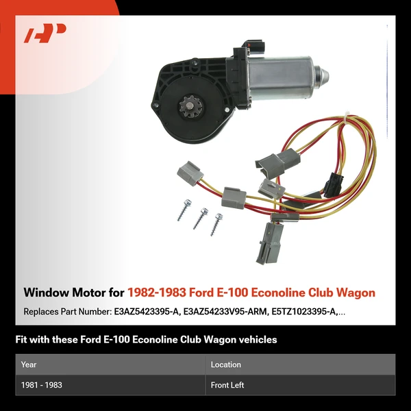 Window Motor for 1982-1983 Ford E-100 Econoline Club Wagon