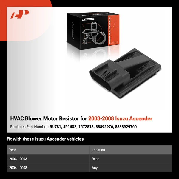 HVAC Blower Motor Resistor for 2003-2008 Isuzu Ascender