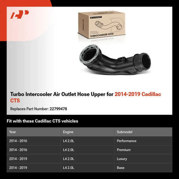 Turbo Intercooler Air Outlet Hose Upper for 2014-2019 Cadillac CTS