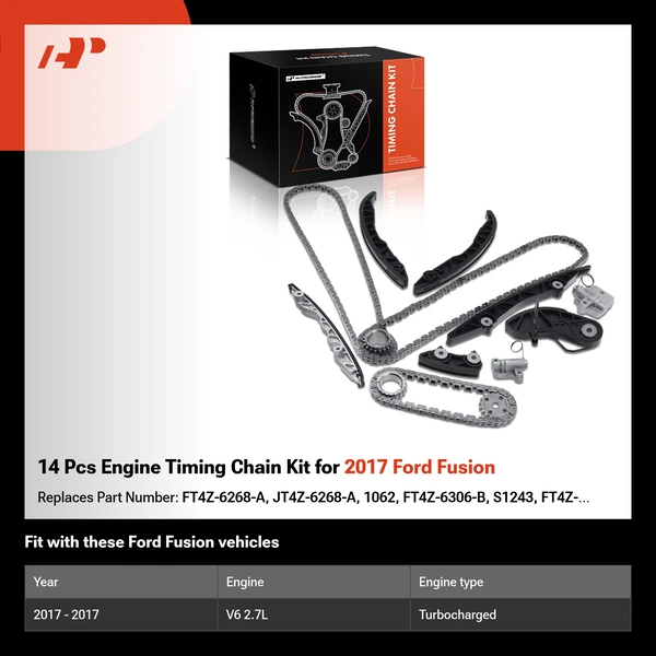 14 Pcs Engine Timing Chain Kit for 2017 Ford Fusion