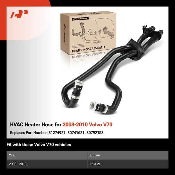 HVAC Heater Hose for 2008-2010 Volvo V70