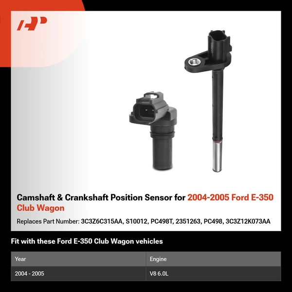 Camshaft & Crankshaft Position Sensor for 2004-2005 Ford E-350 Club Wagon