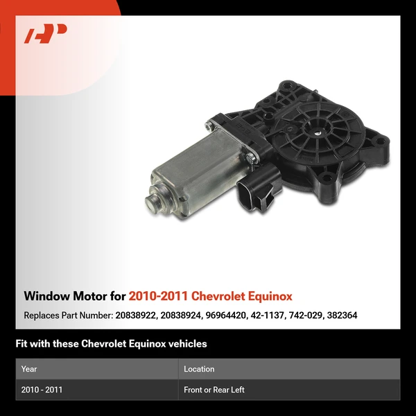 Window Motor for 2010-2011 Chevrolet Equinox
