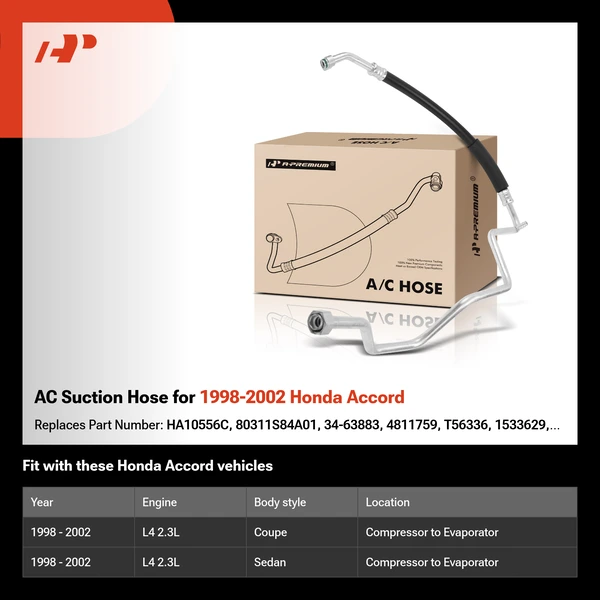 AC Suction Hose for 1998-2002 Honda Accord