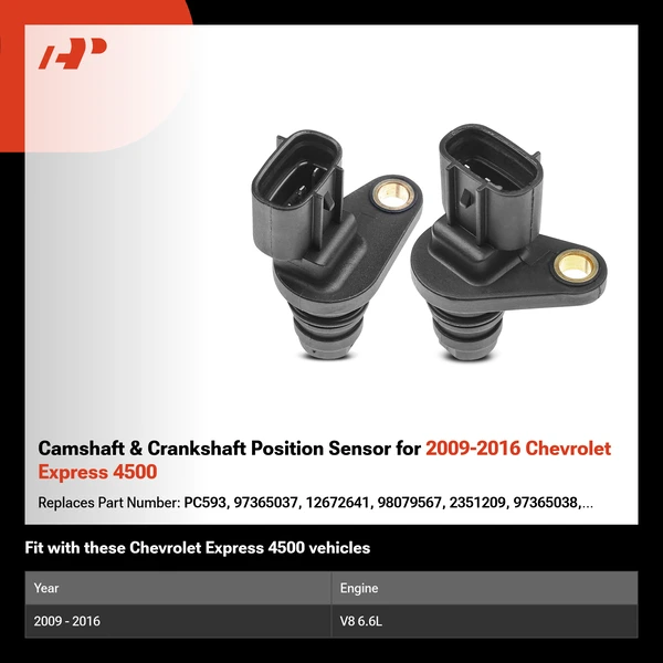 Camshaft & Crankshaft Position Sensor for 2009-2016 Chevrolet Express 4500
