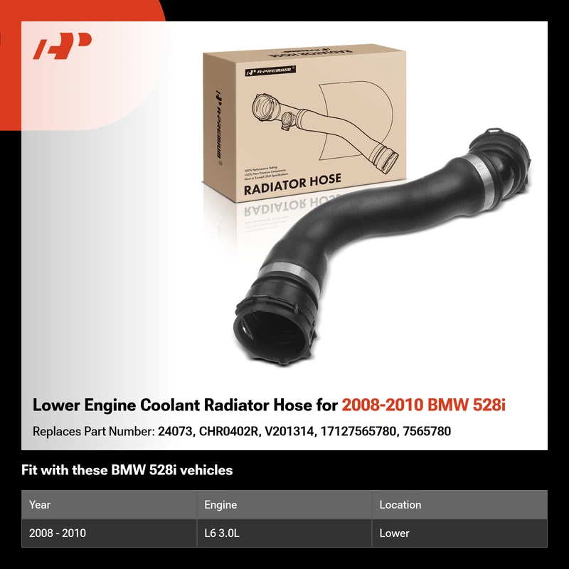 Lower Engine Coolant Radiator Hose for 2008-2010 BMW 528i
