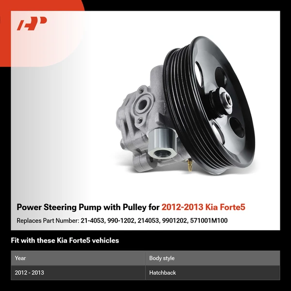 Power Steering Pump with Pulley for 2012-2013 Kia Forte5