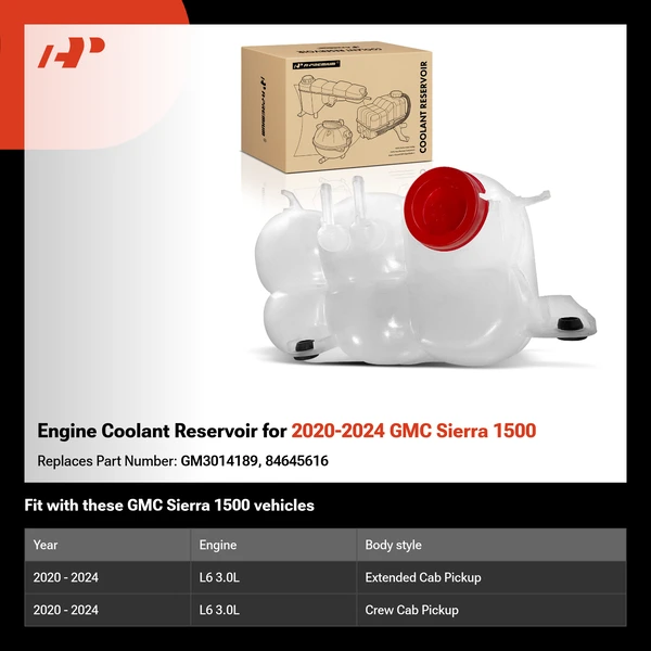Engine Coolant Reservoir for 2020-2024 GMC Sierra 1500