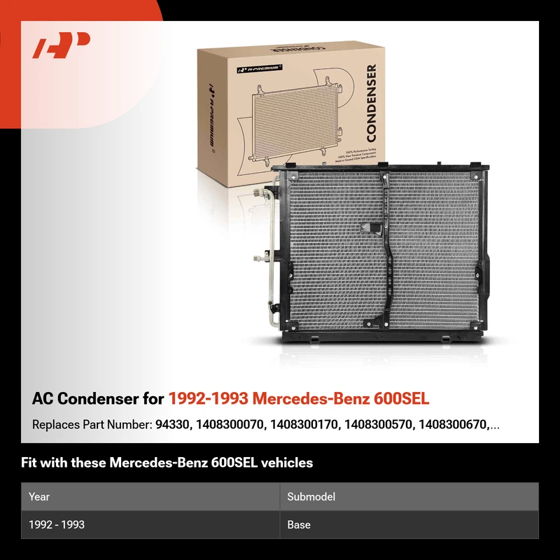 AC Condenser for 1992-1993 Mercedes-Benz 600SEL