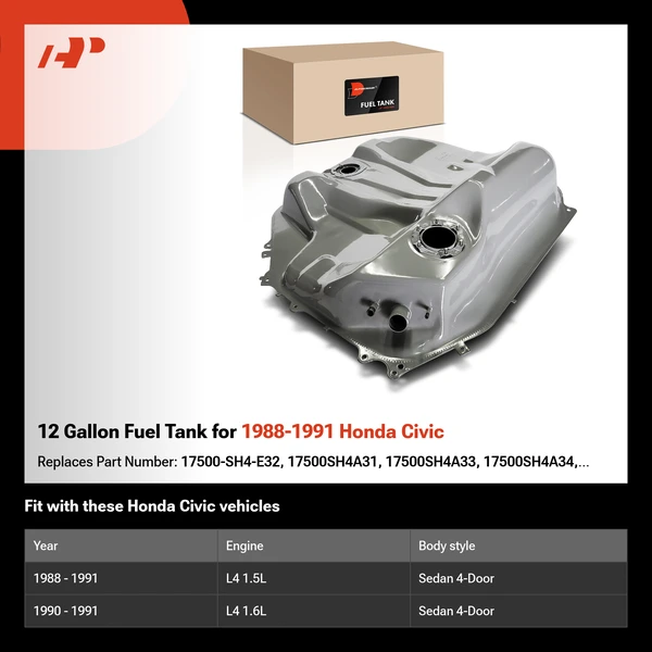 12 Gallon Fuel Tank for 1988-1991 Honda Civic