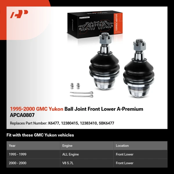 1995-2000 GMC Yukon Ball Joint Front Lower A-Premium APCA0807