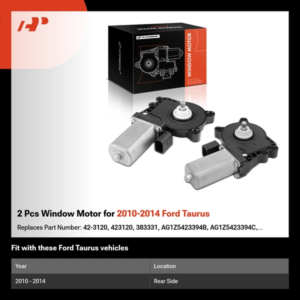2 Pcs Window Motor for 2010-2014 Ford Taurus